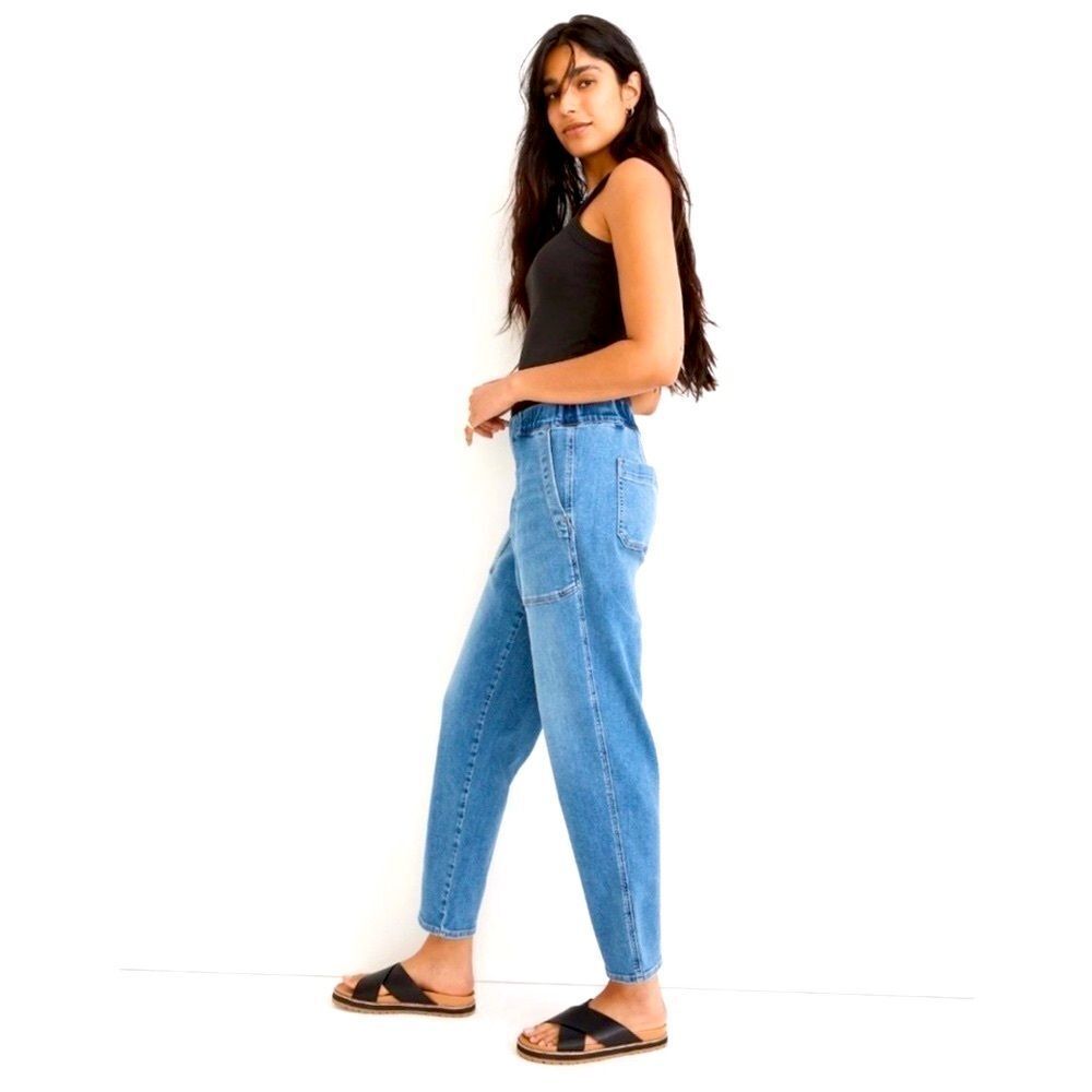 Madewell Pull-On Relaxed Blue Jeans Size XS Elastic Waist
